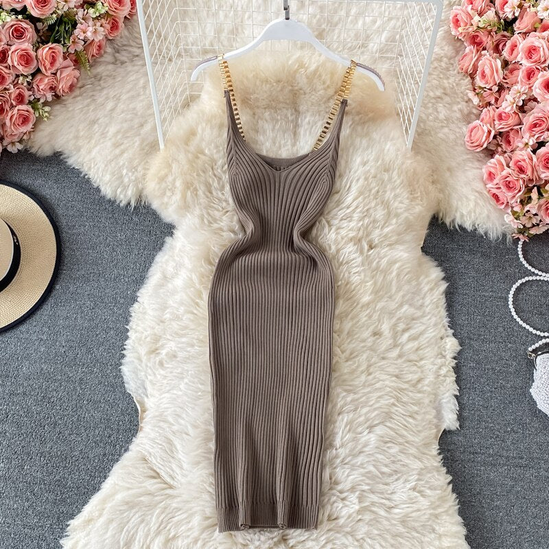 Knit Cut Out Dress Jurk Dames Beach Dresses for Women Female Crochet Dresses Strap Sleeveless Dress