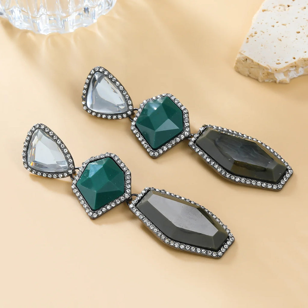 New ZAA Vintage Multilayer Geometric Resin Earrings for Women Boho Statement Jewelry Holiday Party Gifts Wholesale