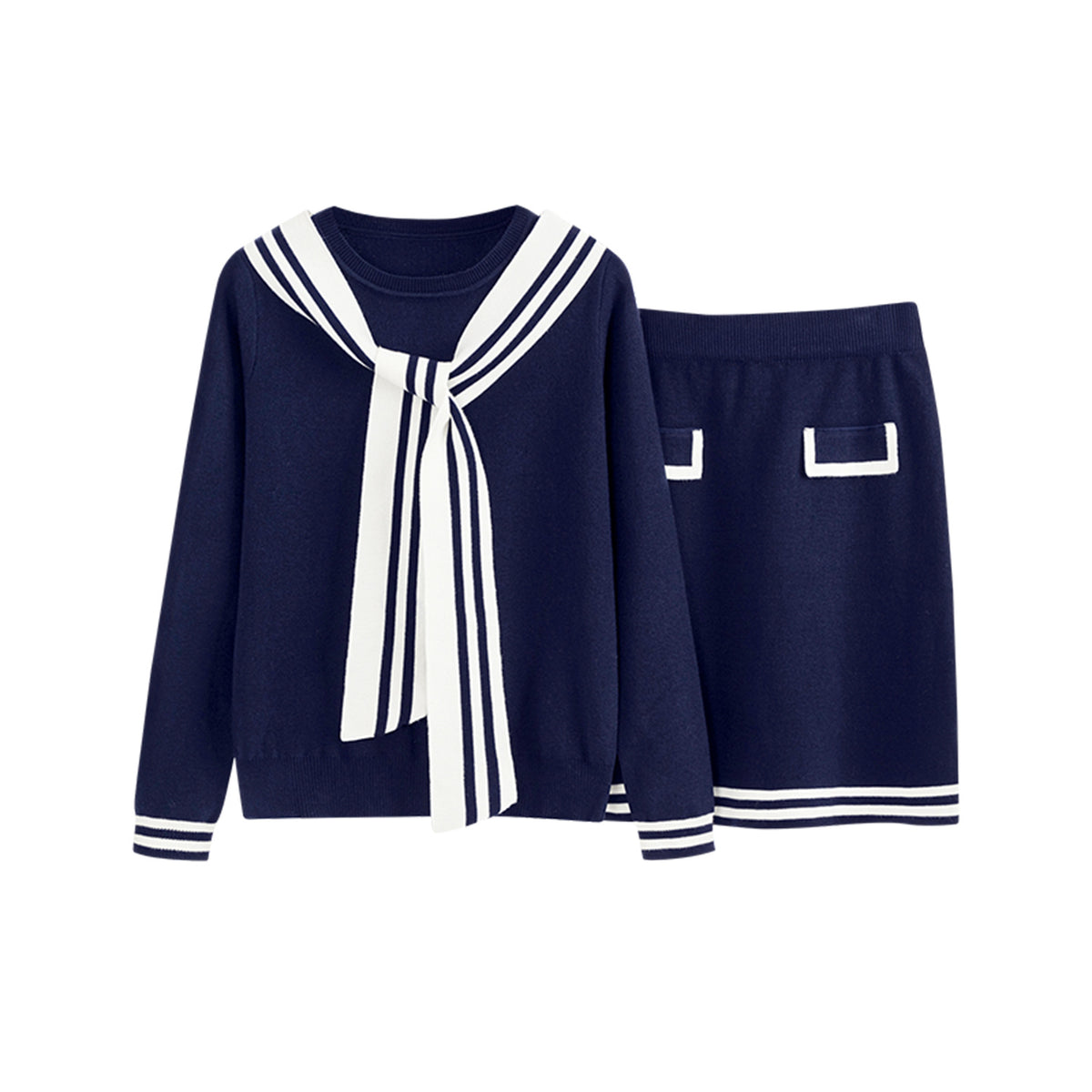 Knitted two-piece set skirt for women