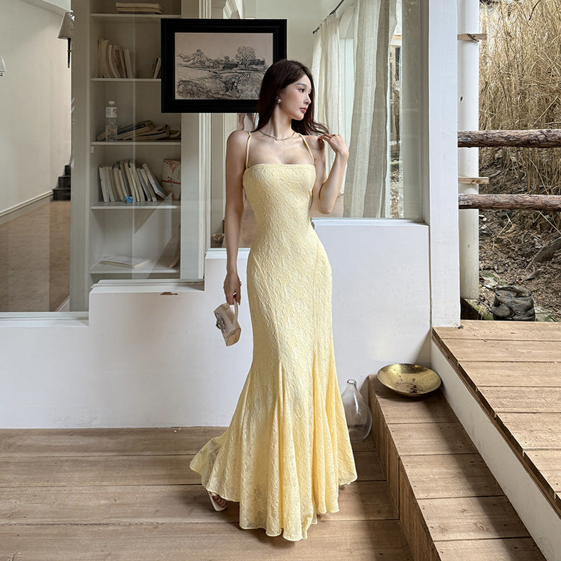 Bareback strap fishtail dress for women
