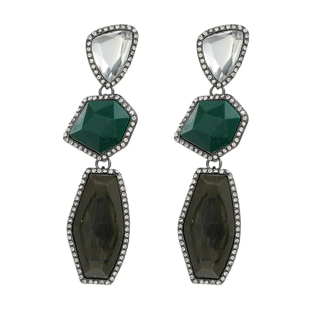 New ZAA Vintage Multilayer Geometric Resin Earrings for Women Boho Statement Jewelry Holiday Party Gifts Wholesale
