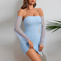 Sexy slim fit strapless sparkling dress for women