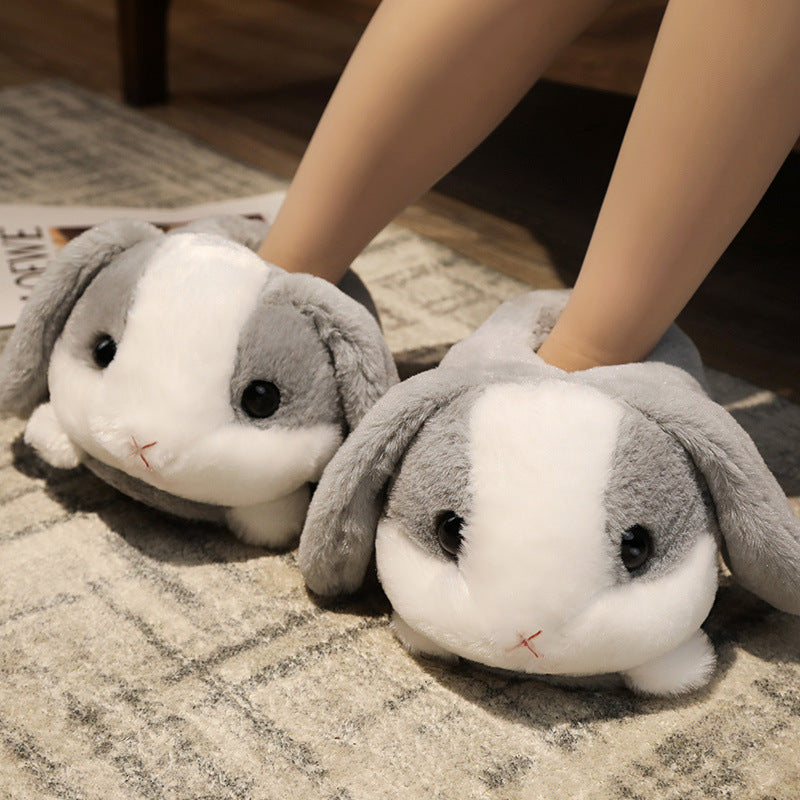 Sad Hamster Plush Slippers Home Soft Warm Furry Slides Women Cozy Indoor Floor Shoes