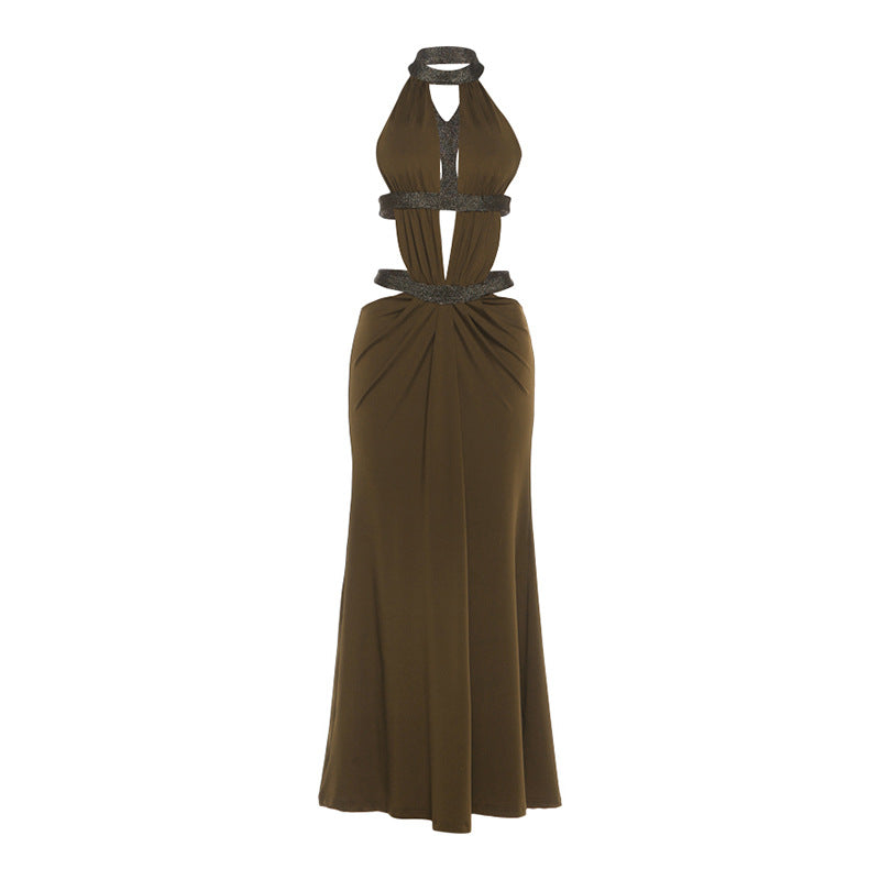 Elegant Sexy Hollow-Out Back High-Waist Dress for Women
