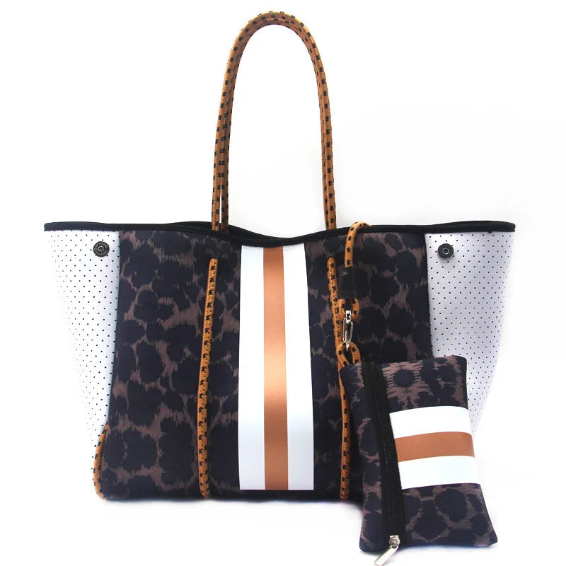 Tote Neoprene Beach Bag New Women Waterproof Handbag Luxury Summer Large-capacity Shoulder Bag Ladies Bag Multipurpose Bag
