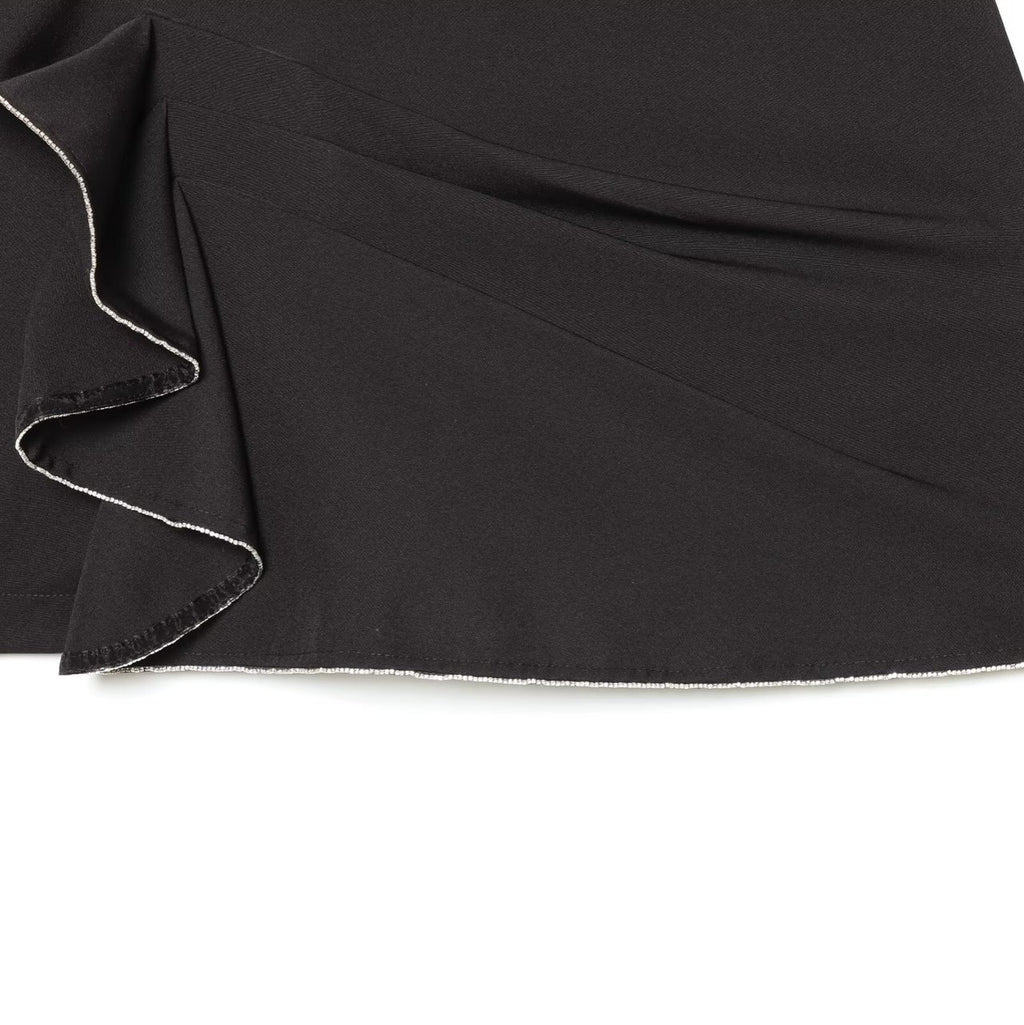 Trendy Shiny Beaded Ruffle Skirt Pants for Women