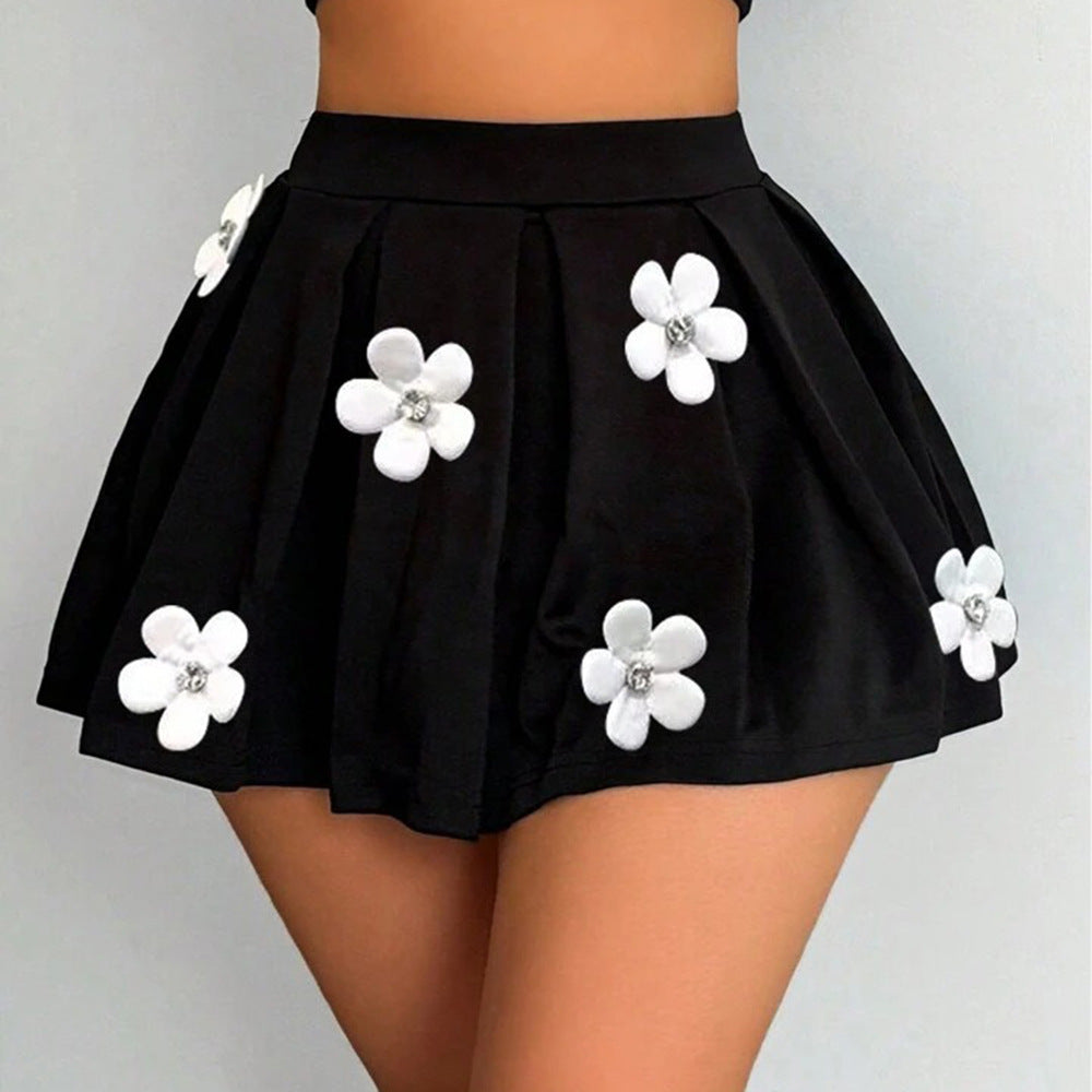 3D floral elastic skirt for women