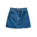 Hairy edge A-line denim skirt half skirt for women