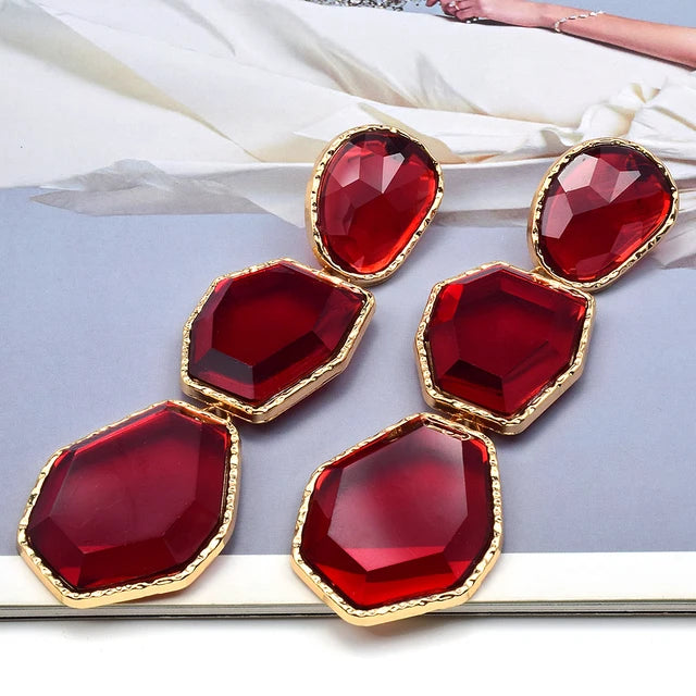 New Arrival Resin Acrylic Dangle Earring Korean Geometric Pendant Earrings For Women Cute Gift Jewelry Wholesale