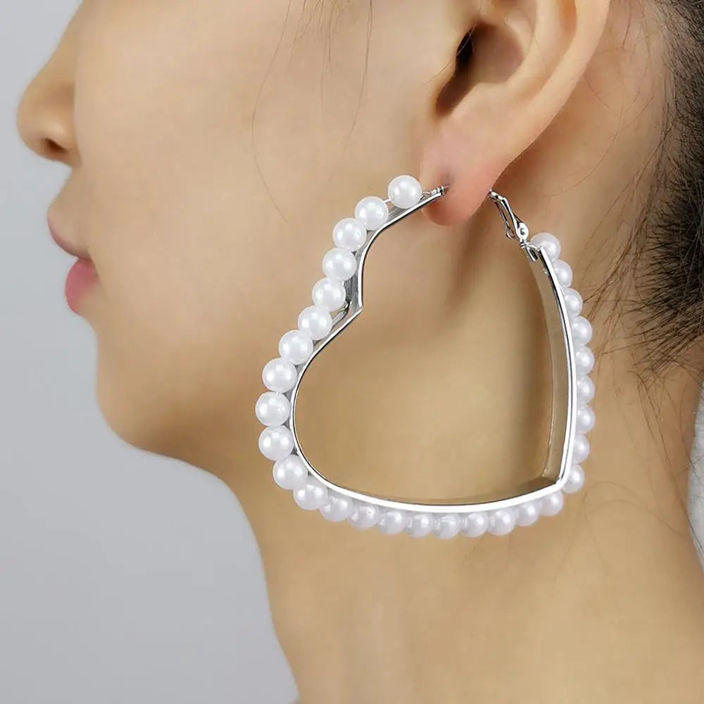 Earrings For Women Heart Statement Earring Geometric Female Jewelry