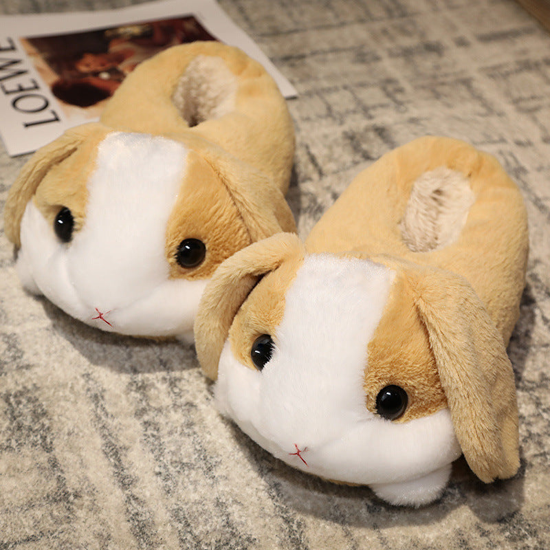 Sad Hamster Plush Slippers Home Soft Warm Furry Slides Women Cozy Indoor Floor Shoes