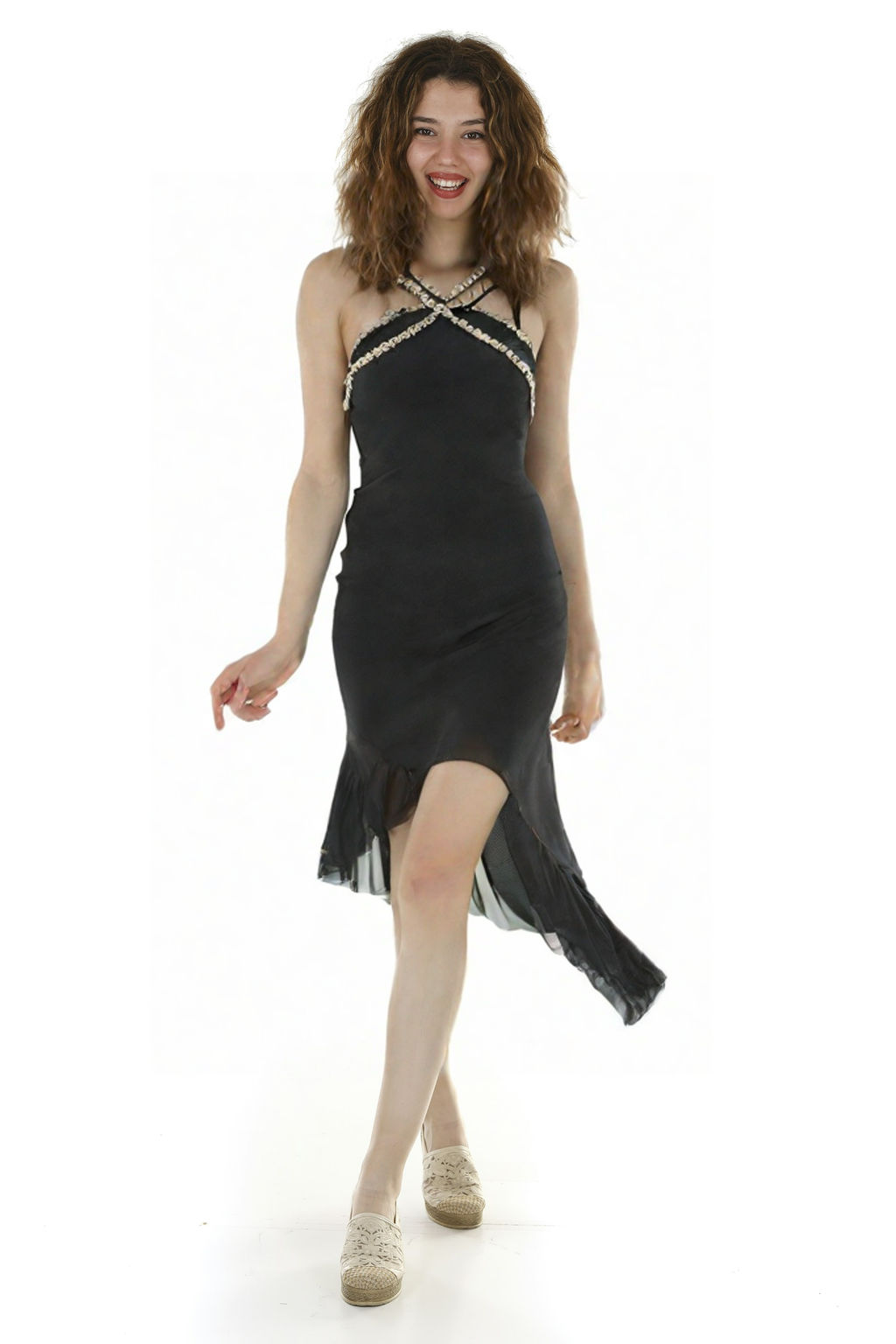 Sexy Patchwork Diamonds Dress For Women V Neck Sleeveless High Waist Bodycon Spliced Mesh Slimming Dresses Female