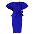 Ruffle slim fit dress for women