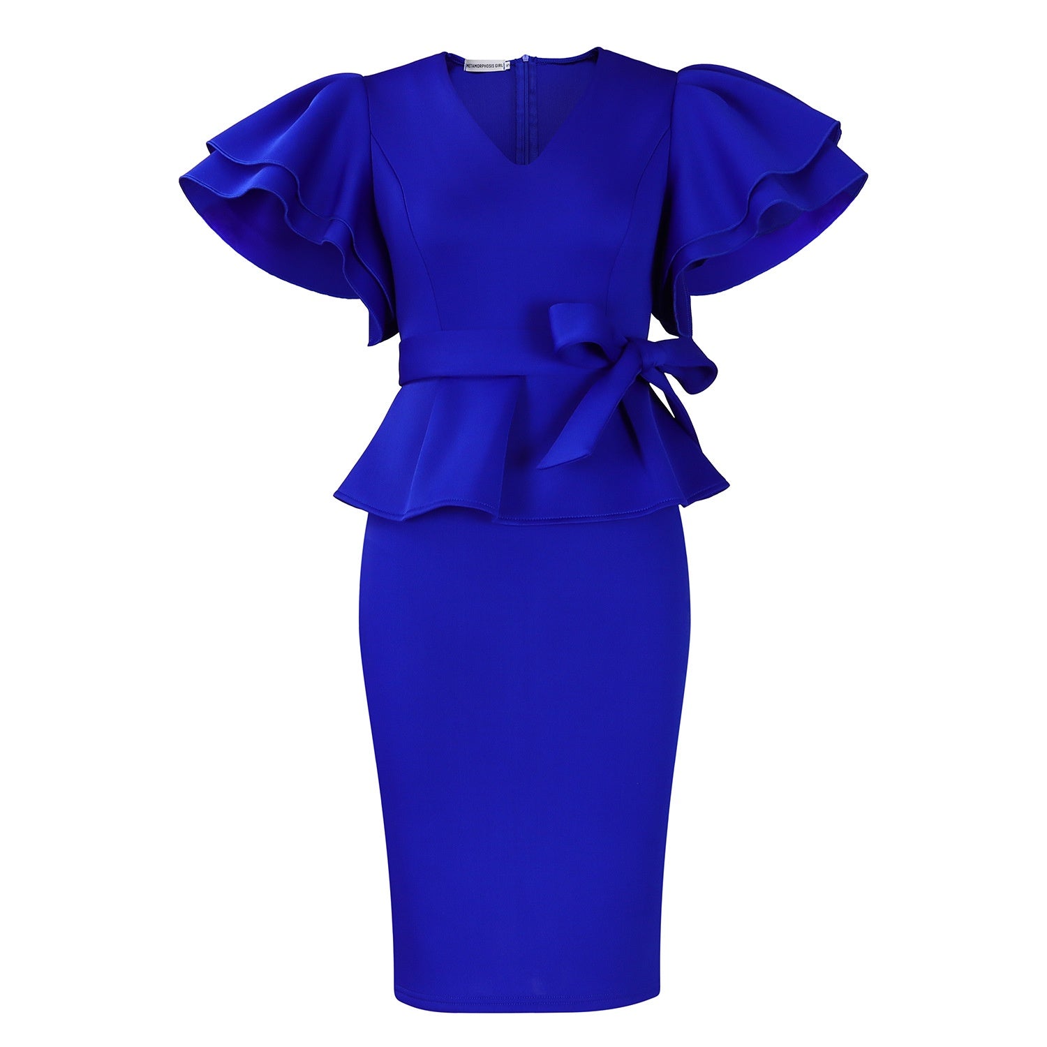 Ruffle slim fit dress for women