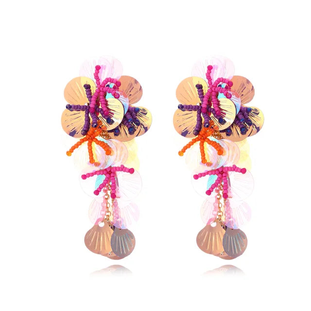 Earring Vintage Sequin Drop Dangle Earrings for Women Party Holiday Jewelry