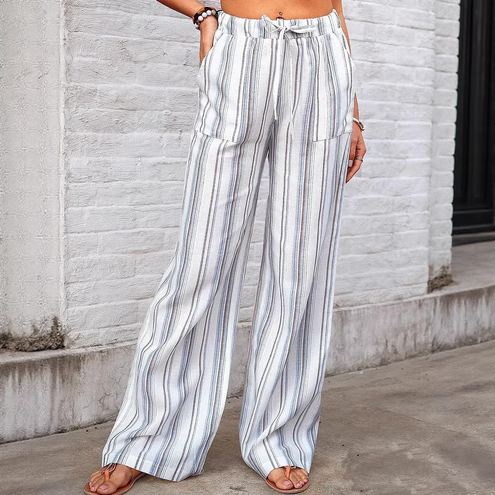 Casual Loose Striped Printed Pants for Women