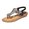 Shoes Women New Flower Rhinestone Sandals Pop Style Flip Flop Wedge Sandals Plus Size Slippers