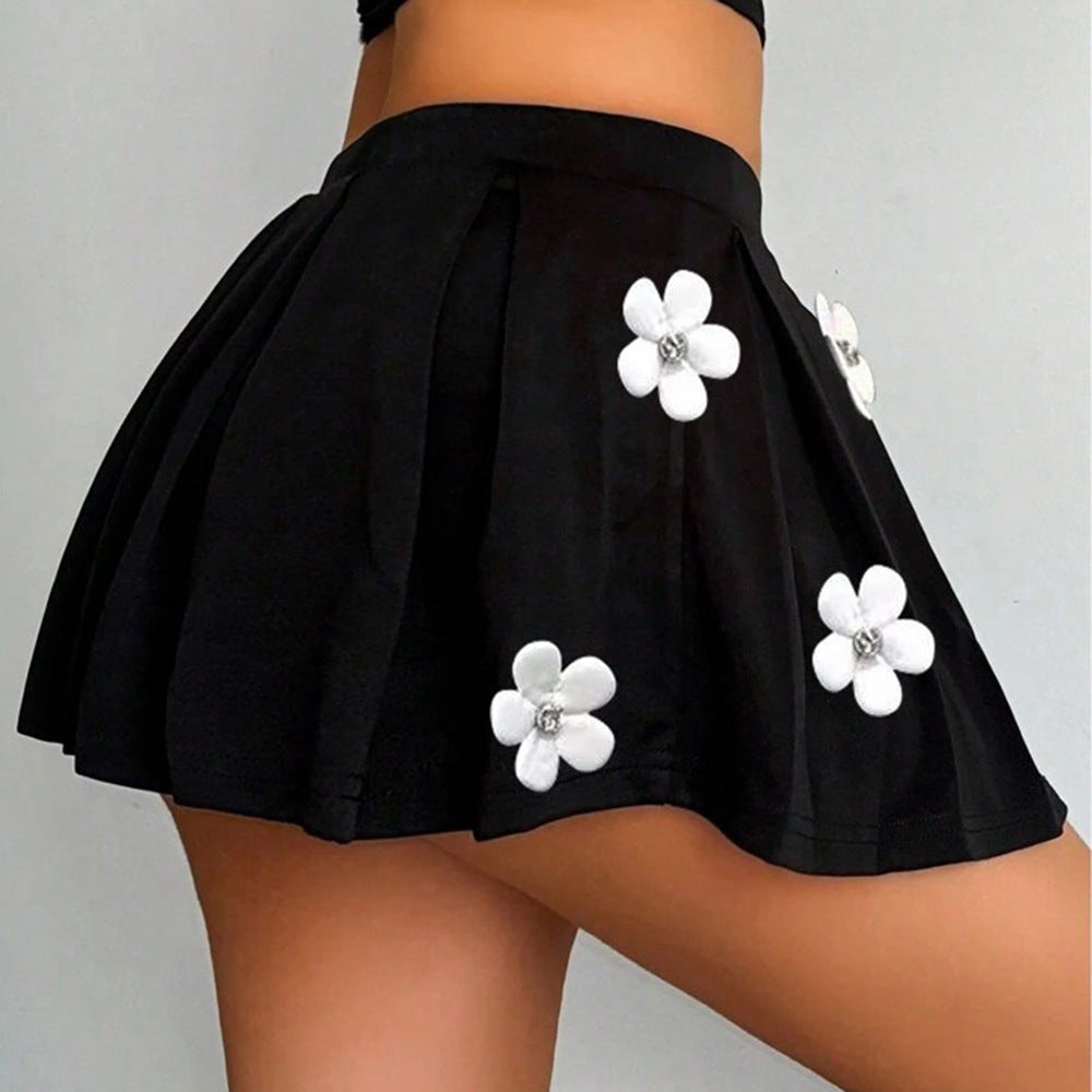 3D floral elastic skirt for women
