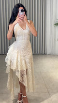 Asymmetric Jacquard Dress for Women