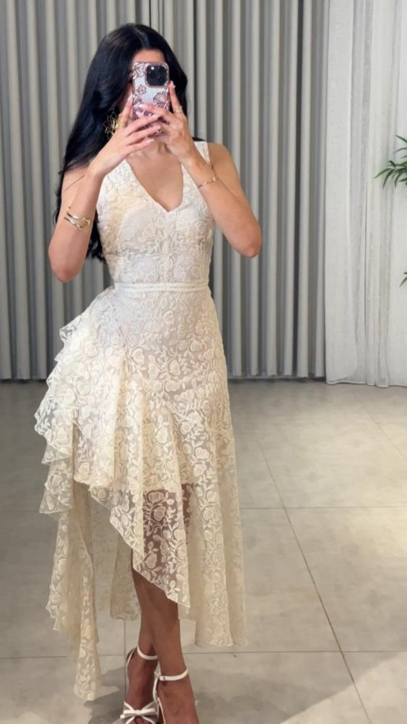 Asymmetric Jacquard Dress for Women