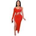 Sexy Irregular Cut-Out Club Dress for Women Long Dress