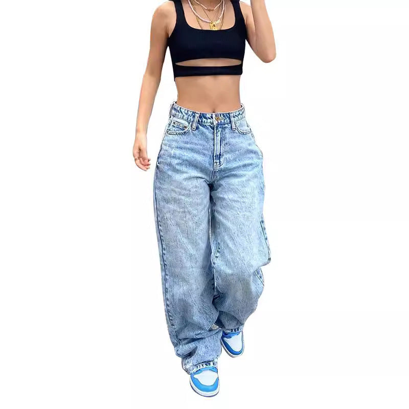 Slim fit denim pants for women