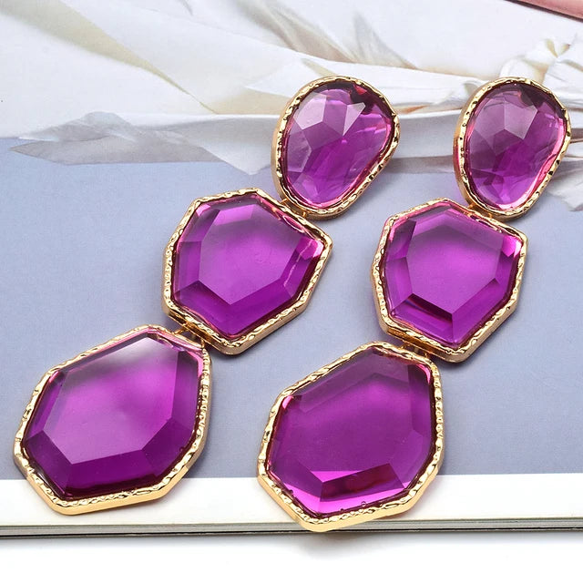 New Arrival Resin Acrylic Dangle Earring Korean Geometric Pendant Earrings For Women Cute Gift Jewelry Wholesale