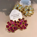 Vintage Stud Earrings for Women Geometric Korean Fashion Jewelry Dinner Party Elegant