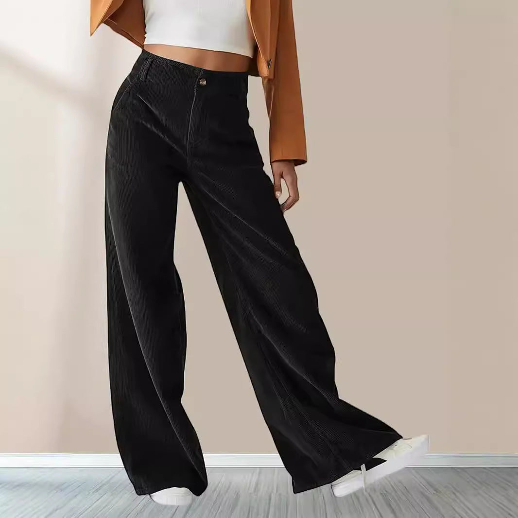 High waisted slimming straight leg pants for women
