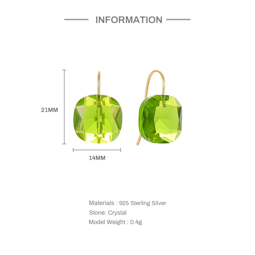 Luxury Crystal Zircon Stud Earrings for Women s925 Sterling Silver Simple Piercing Hook Earrings Exquisite Jewelry Gifts