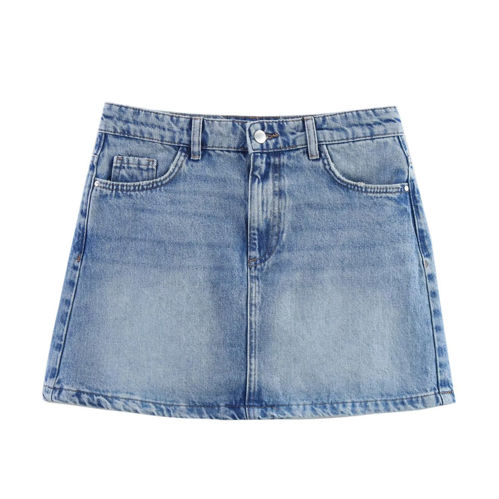Make vintage denim bag hip skirt mini skirt for women