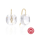 Luxury Crystal Zircon Stud Earrings for Women s925 Sterling Silver Simple Piercing Hook Earrings Exquisite Jewelry Gifts