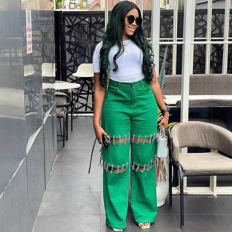 High Waist Denim Pants for Women
