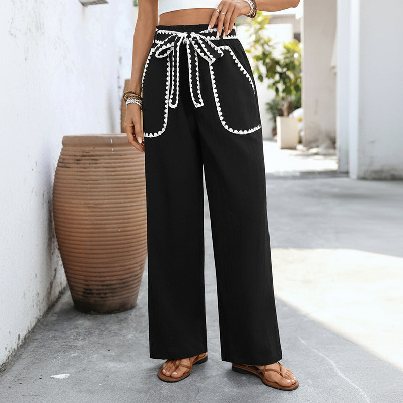 Loose straight leg pants for women