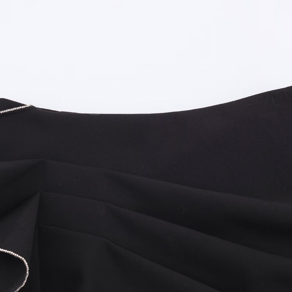 Beaded Pleated Shiny Pants Skirt for Women