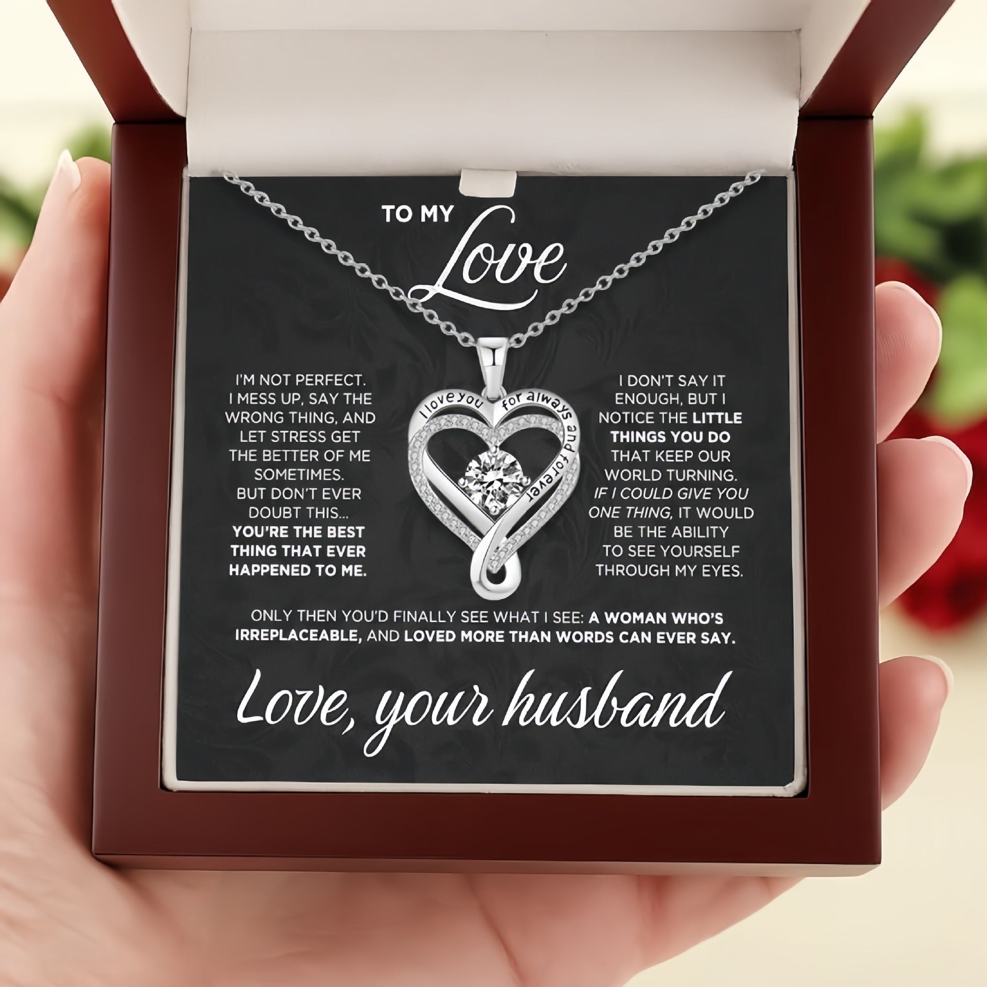 Eternal Heart Necklace for Women Personalized Heart PendantChoker Necklace Neck Chain