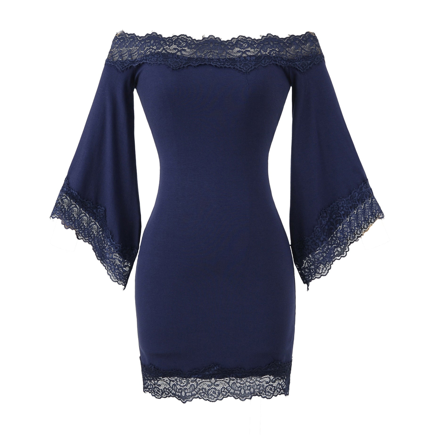 Sexy lace one shoulder dress for women