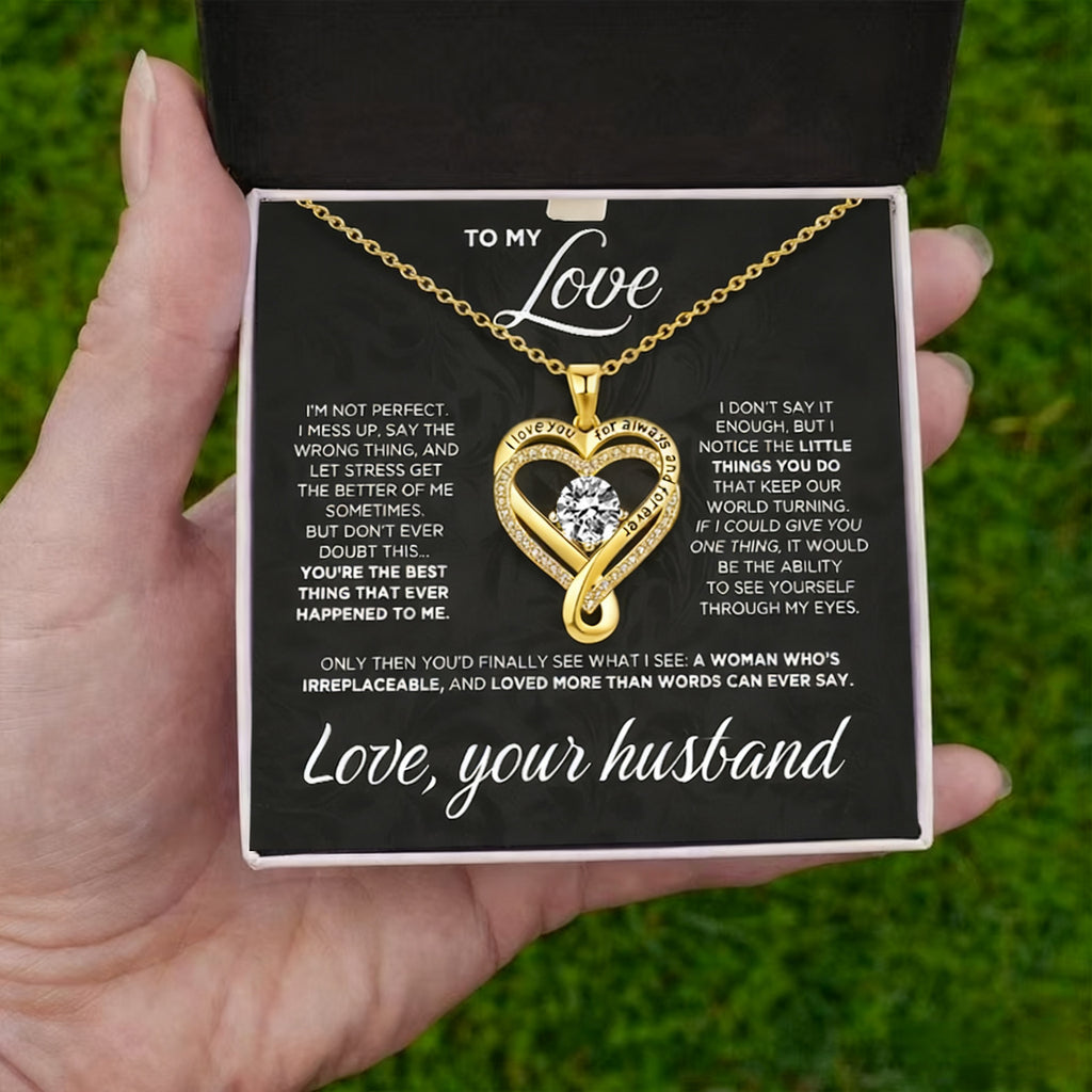 Eternal Heart Necklace for Women Personalized Heart PendantChoker Necklace Neck Chain