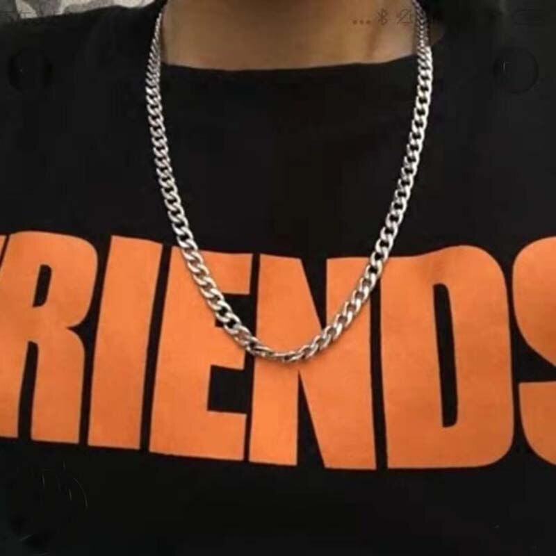 Classic Curb Stainless Steel Chain Necklaces for Women Men Hip Hop Necklace on The Neck Fashion Jewelry Accessories Friends Gift