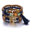 Boho Multilayer Wooden Beaded Bracelet Stretch Bracelet Jewelry