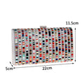 New Style Dinner Dress Evening Dress Bag Ladies Hand Colorful Diamonds Small Square Bag