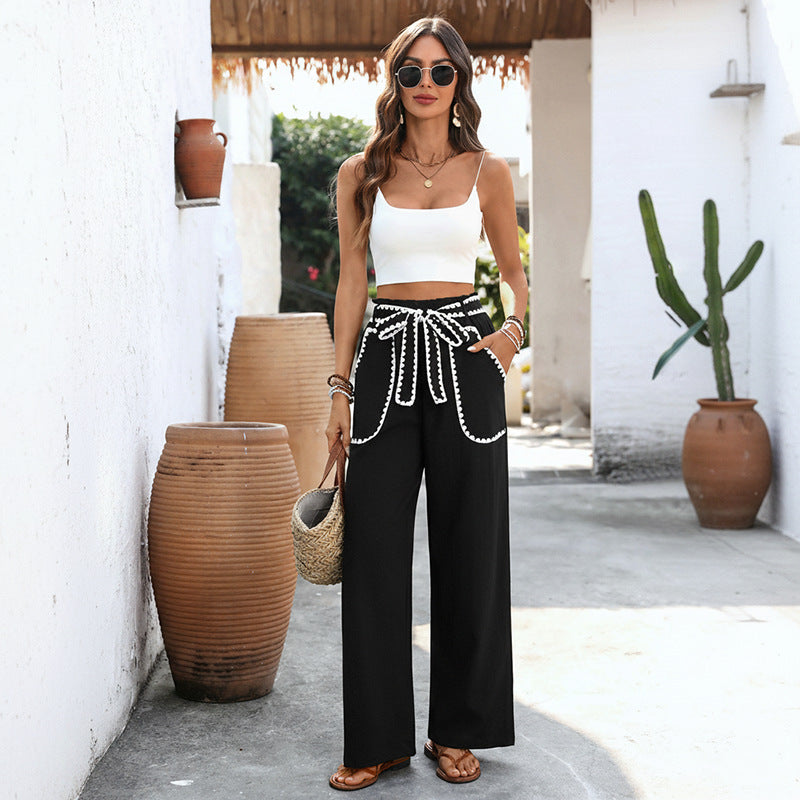 Loose straight leg pants for women