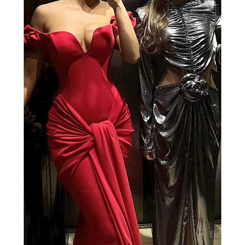 Sexy one-shoulder slimming dress for women