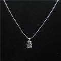 Punk Rock Flower Bear Heart Pendant Necklace Hip Hop Stainless Steel Jewelry Cool for Women Girl GiftsParty Nightclub Gifts