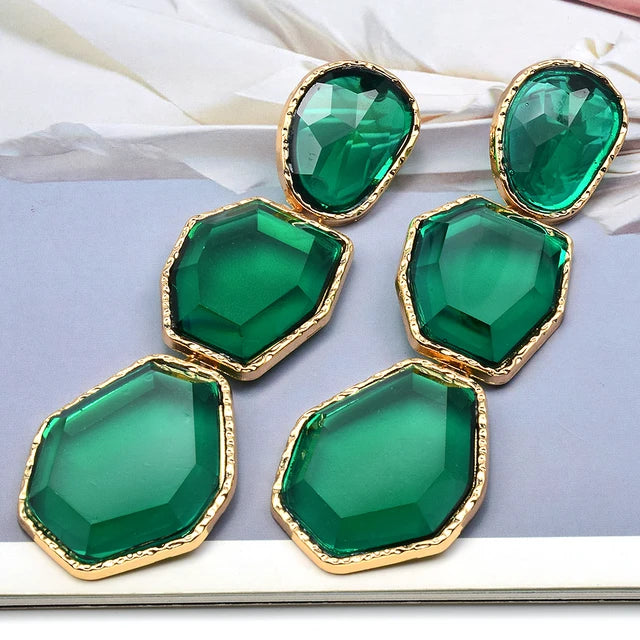 New Arrival Resin Acrylic Dangle Earring Korean Geometric Pendant Earrings For Women Cute Gift Jewelry Wholesale