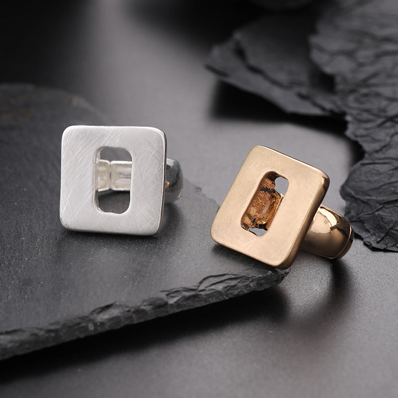 Irregular Chunky Gold Silver Color Rings for Women Men Personality Elastic Rope Adjustable Finger Ring Fashion Jewelry