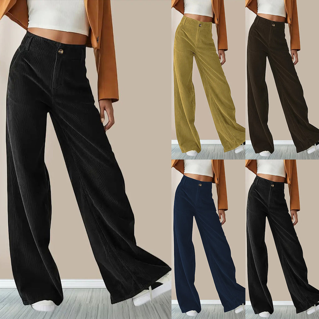 High waisted slimming straight leg pants for women