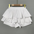High waisted pleated half skirt pants for women