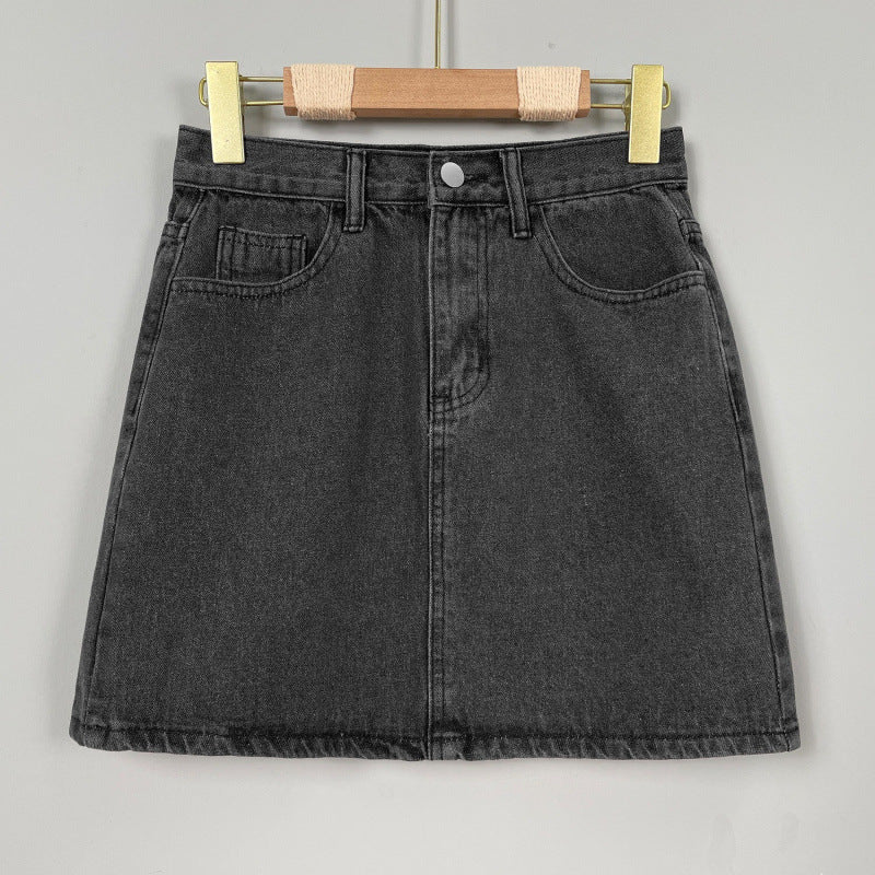 High waisted denim skirt for women