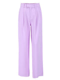 Patchwork Folds Pants For Women High Waist Spliced Pockets Loose Casual Wide Leg Pant Female Fashion Clothing